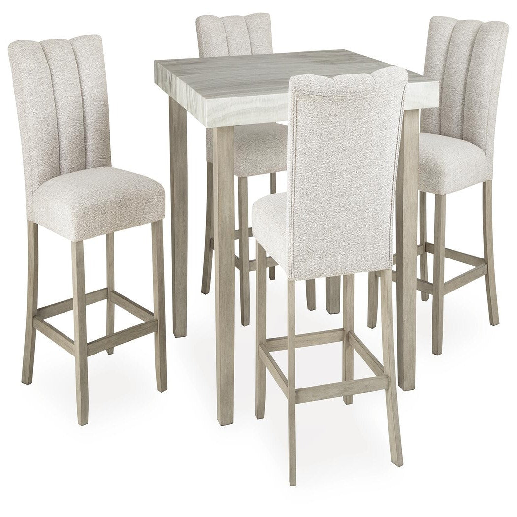 Larawyn Counter Height Dining Table and 4 Barstools (PCD575-SI)