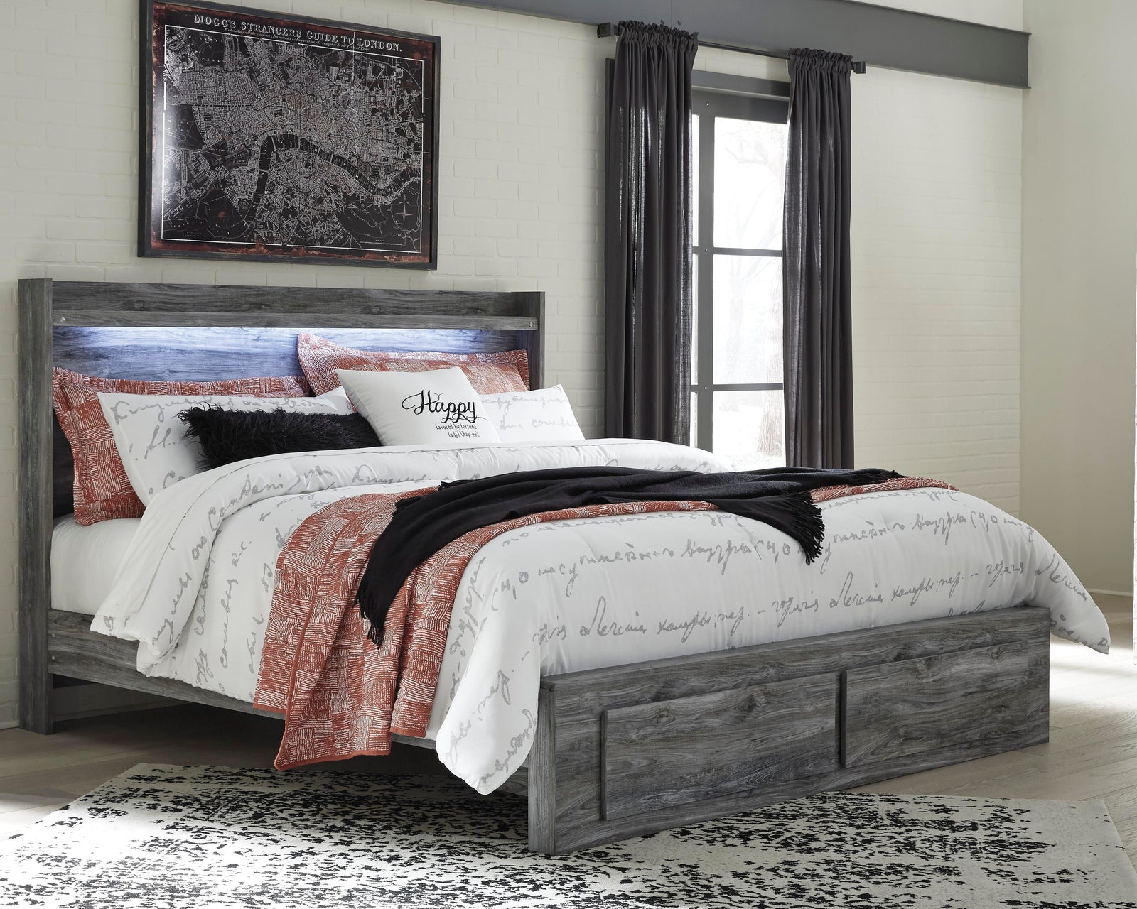Baystorm Panel Storage Bed and 2 Nightstands - Gray (B221-SI) - Image 8