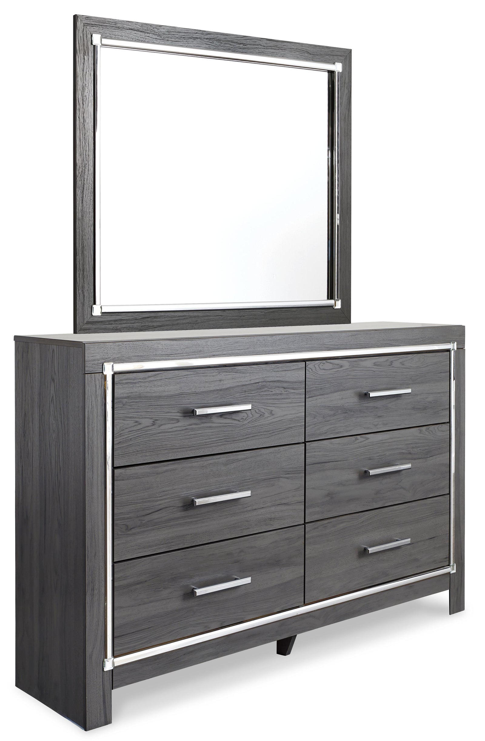 Lodanna Upholstered Storage Bed, Dresser, Mirror, Chest, and Nightstand - Gray (B214-SI) - Image 4