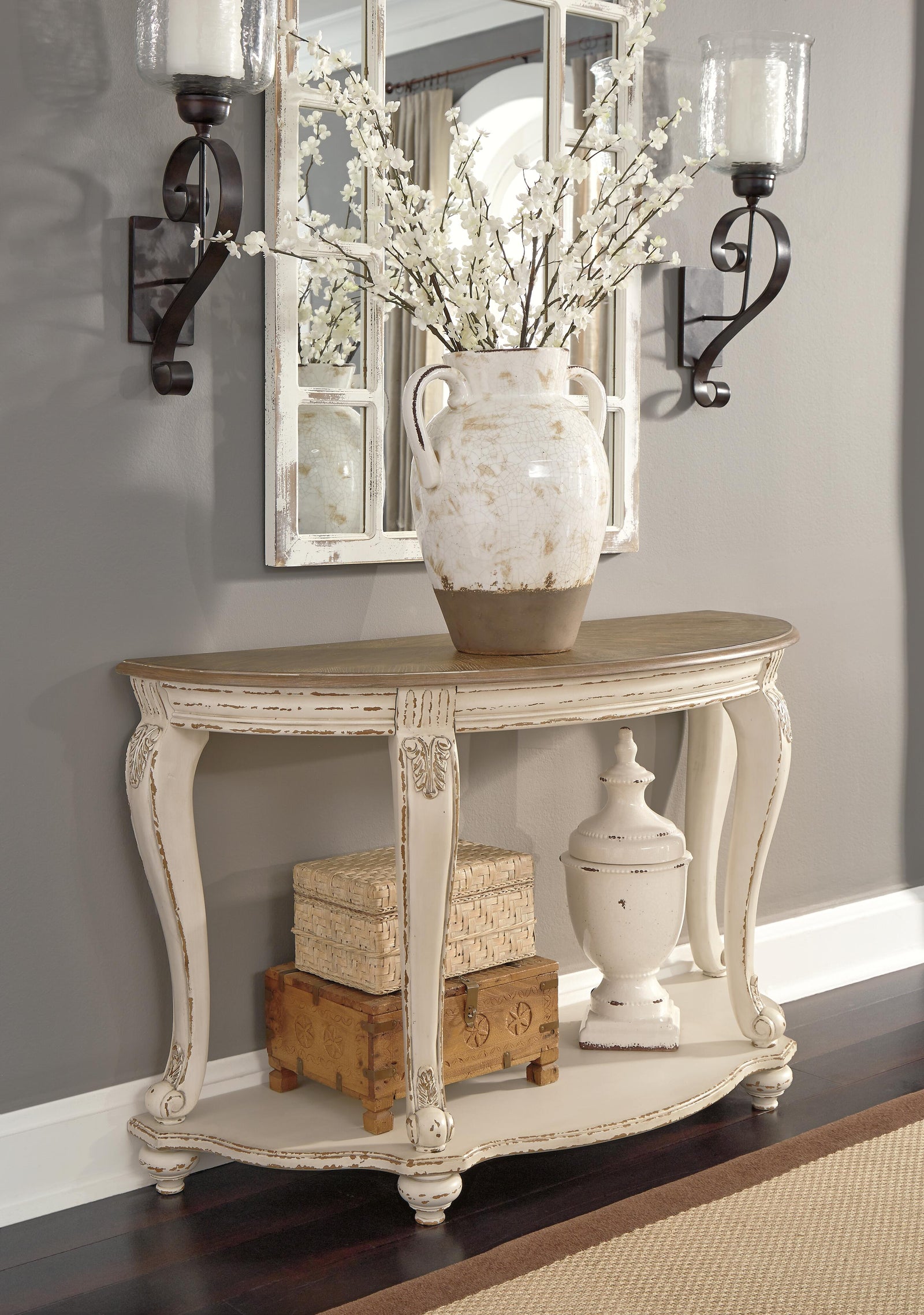 Realyn Sofa Table - White/Brown (T743-SI) - Image 7