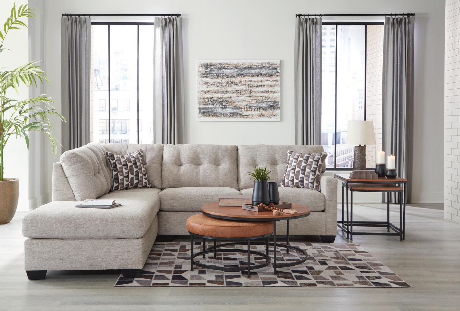 Mahoney 2-Piece Sectional with Chaise (31004-SI) - Image 3