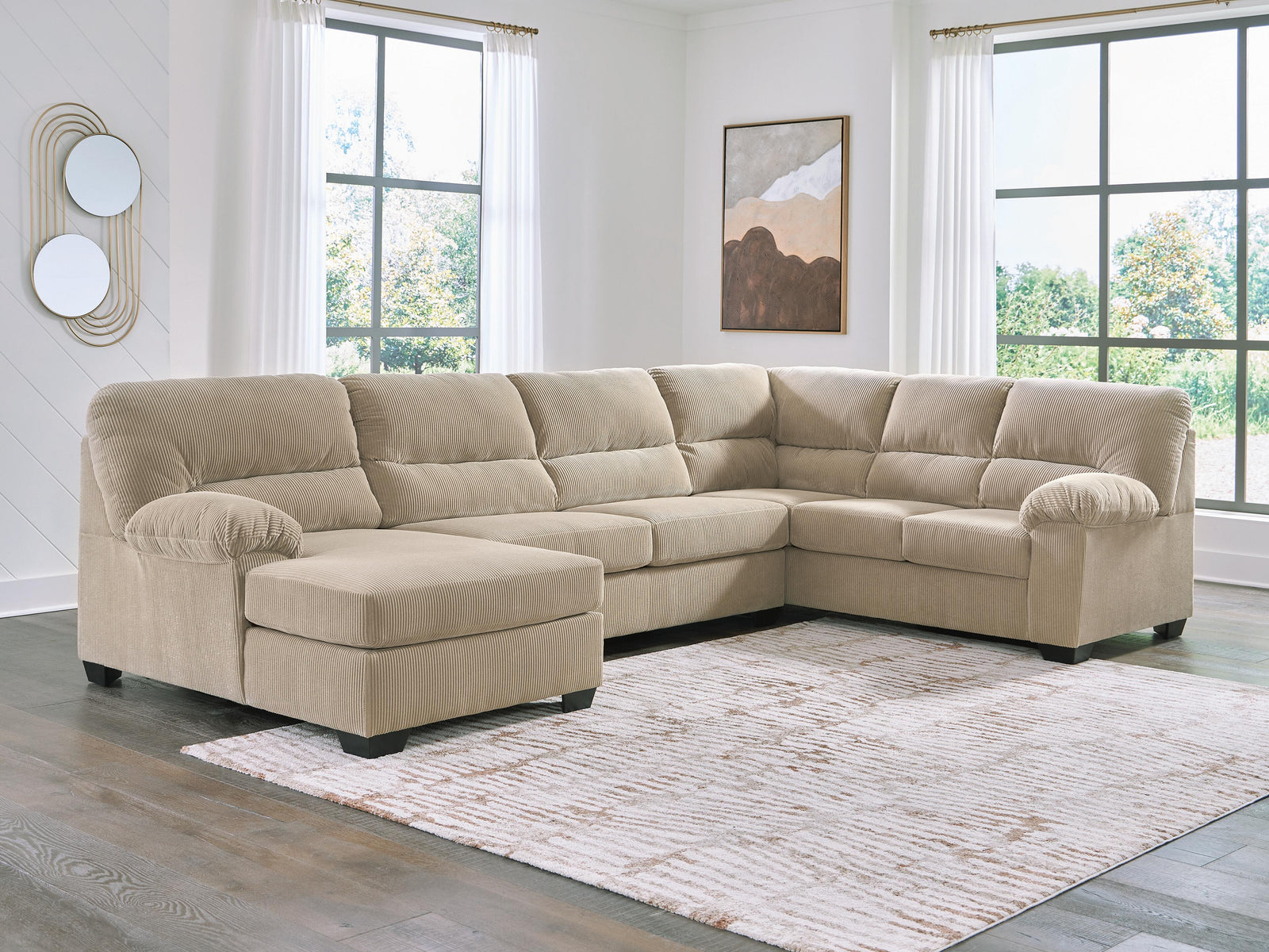 SimpleJoy 3-Piece Sectional with Chaise (24203-SI) - Image 2