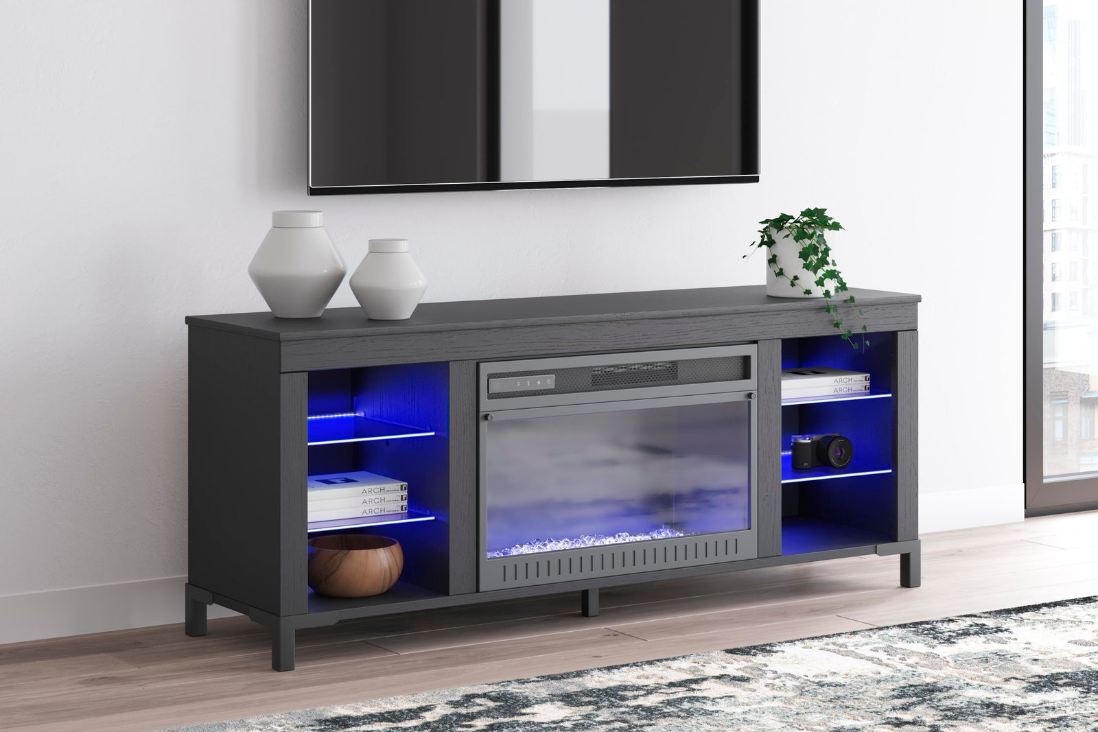 Cayberry 60 TV Stand with Electric Fireplace (W2721-SI) - Image 13