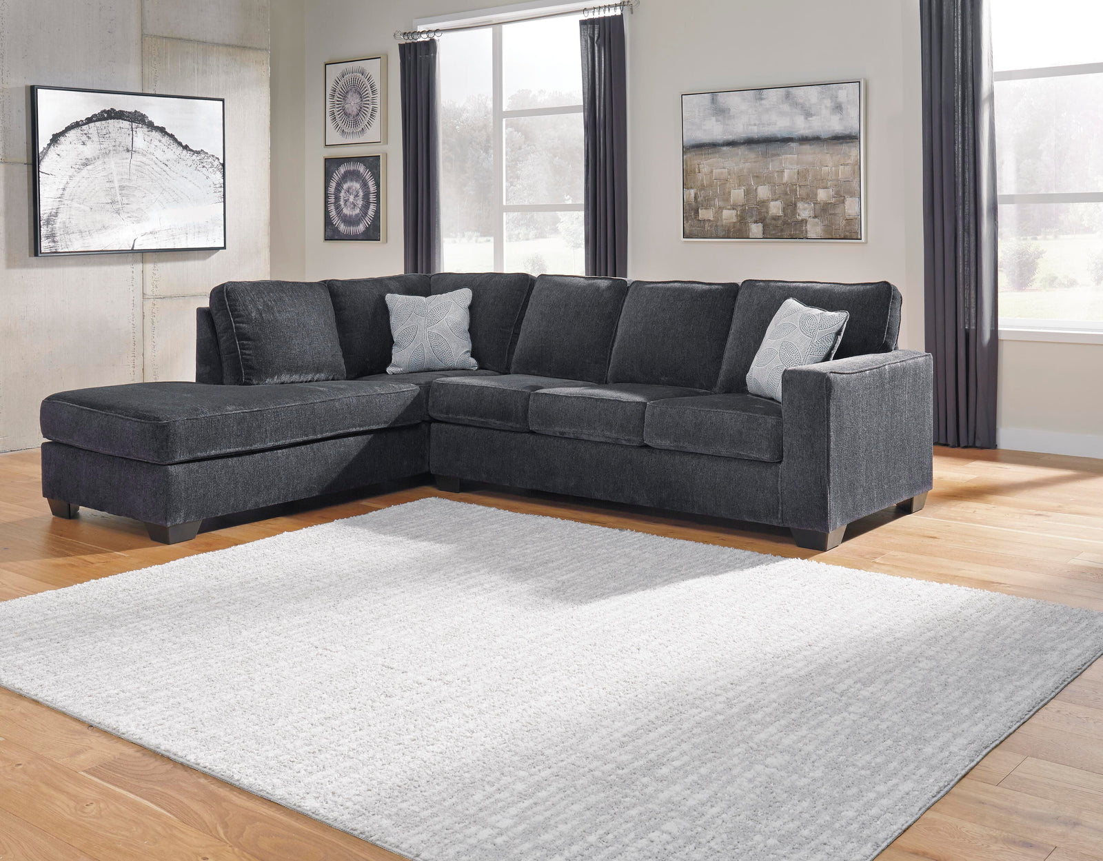 Altari 2-Piece Sleeper Sectional with Chaise (87213-SI) - Image 4