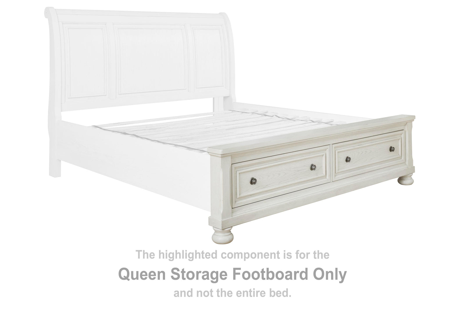 Robbinsdale Storage Footboard - Antique White (B742-SI)