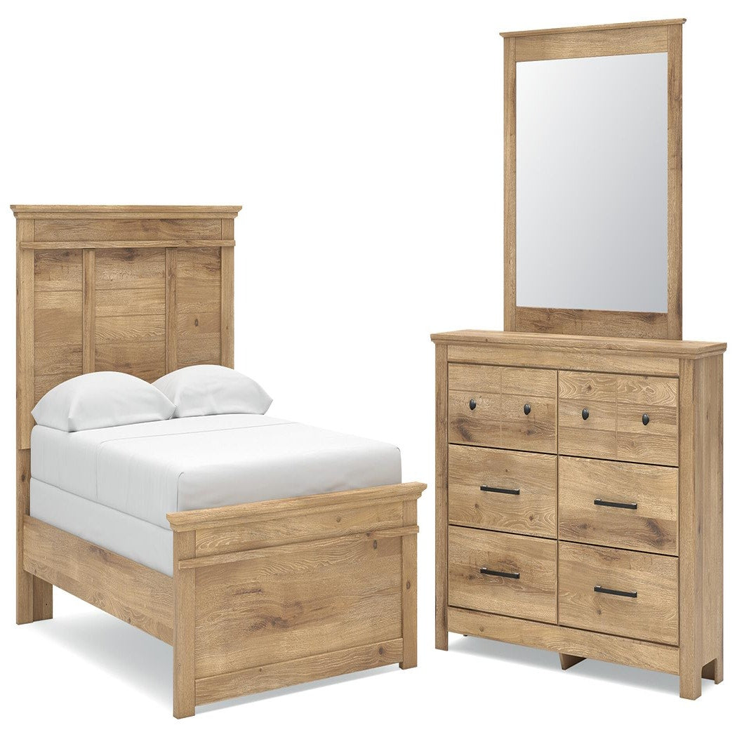 Makidern Full Panel Bed, Dresser and Mirror (PCB1170-SI)