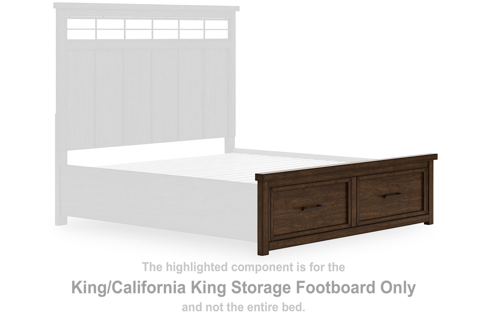 Taffenbrook Storage Footboard - Medium Brown (B849-SI)