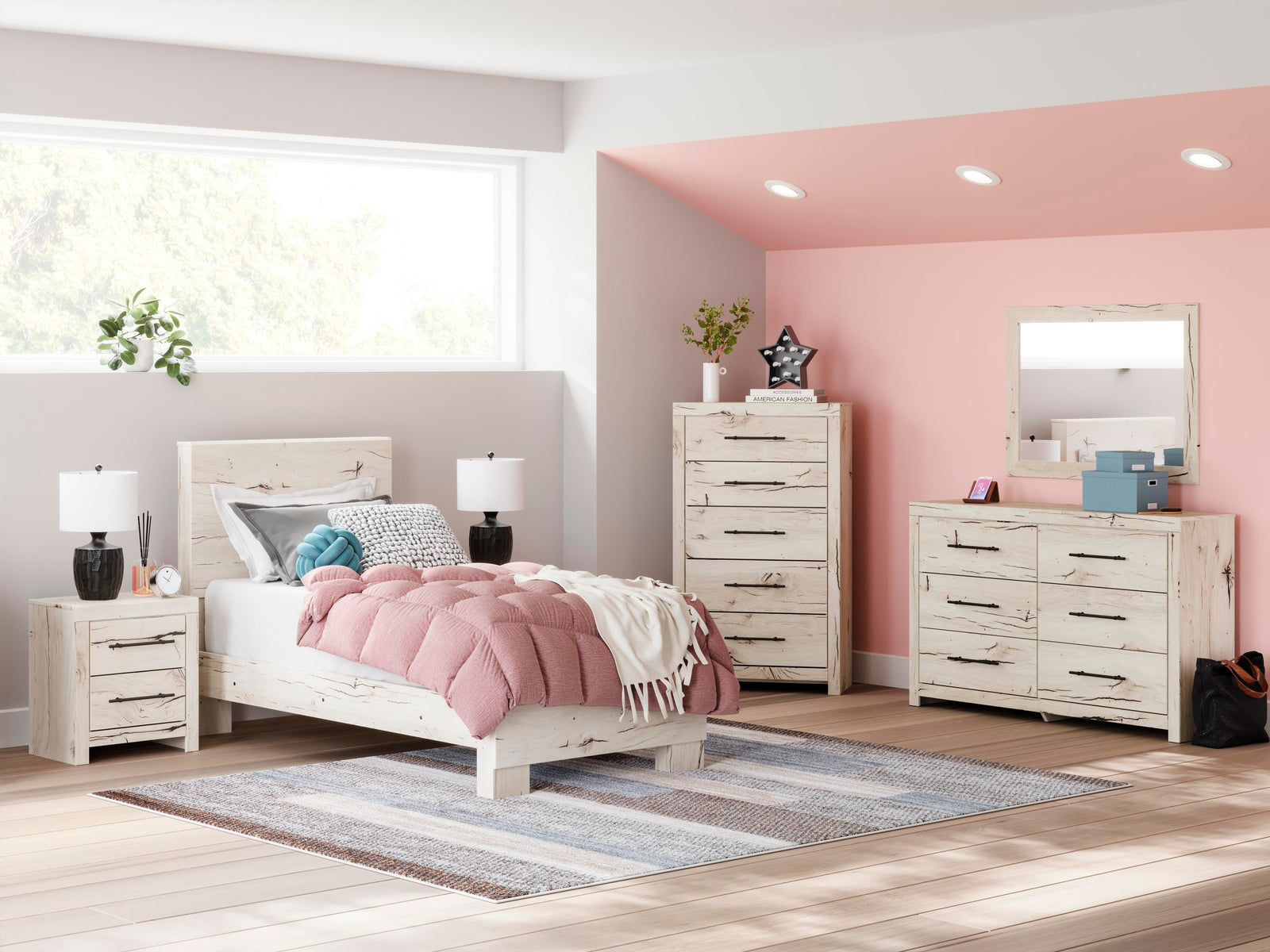 Lawroy Panel Bed, Dresser and Mirror - Light Natural (B2310-SI) - Image 12