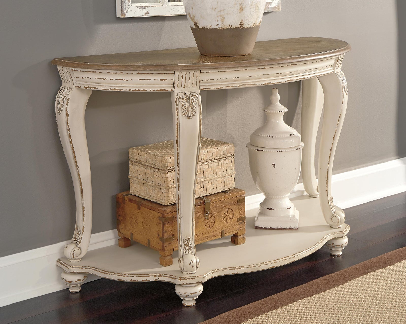 Realyn Sofa Table - White/Brown (T743-SI) - Image 2