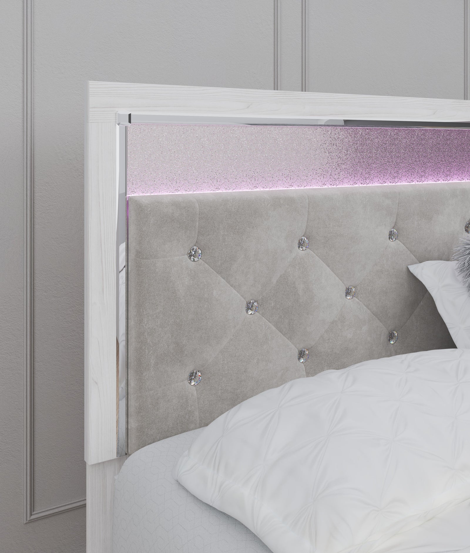 Altyra Upholstered Panel Headboard - White (B2640-SI) - Image 2
