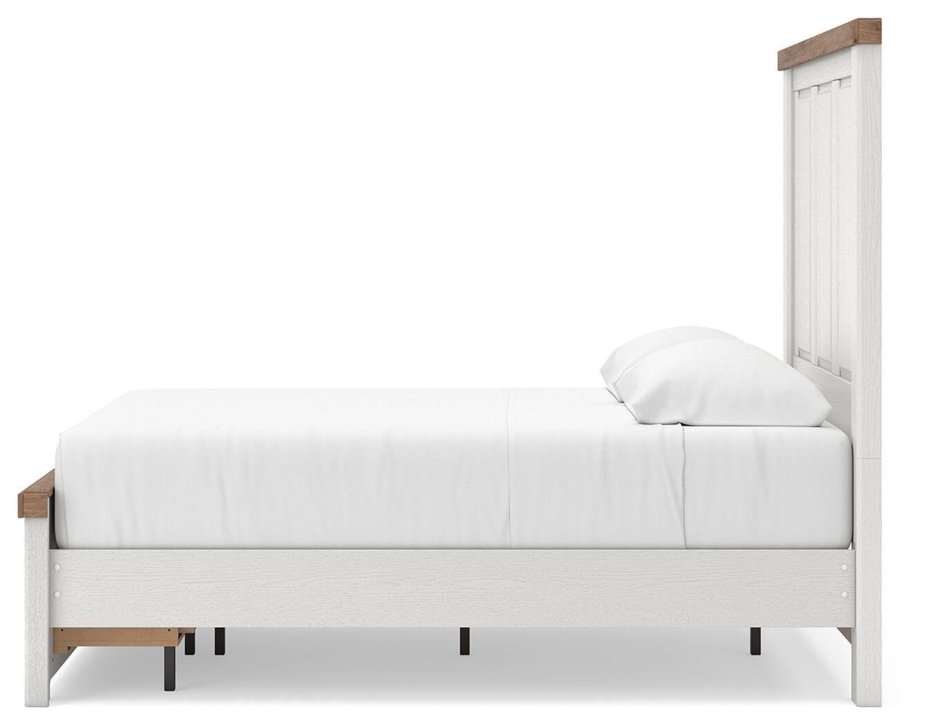 Savonport Panel Storage Bed (Youth) - White/Brown (B4615-SI) - Image 7