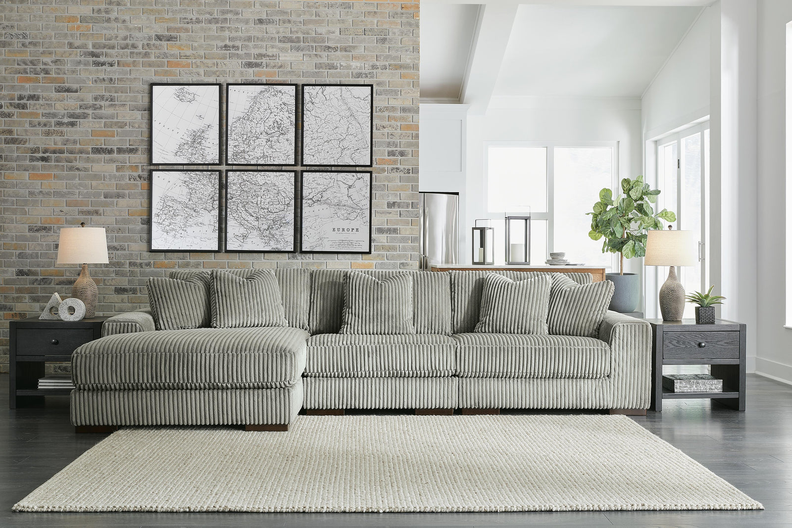 Lindyn 3-Piece Sectional and Oversized Swivel Accent Chair (21105-SI) - Image 7