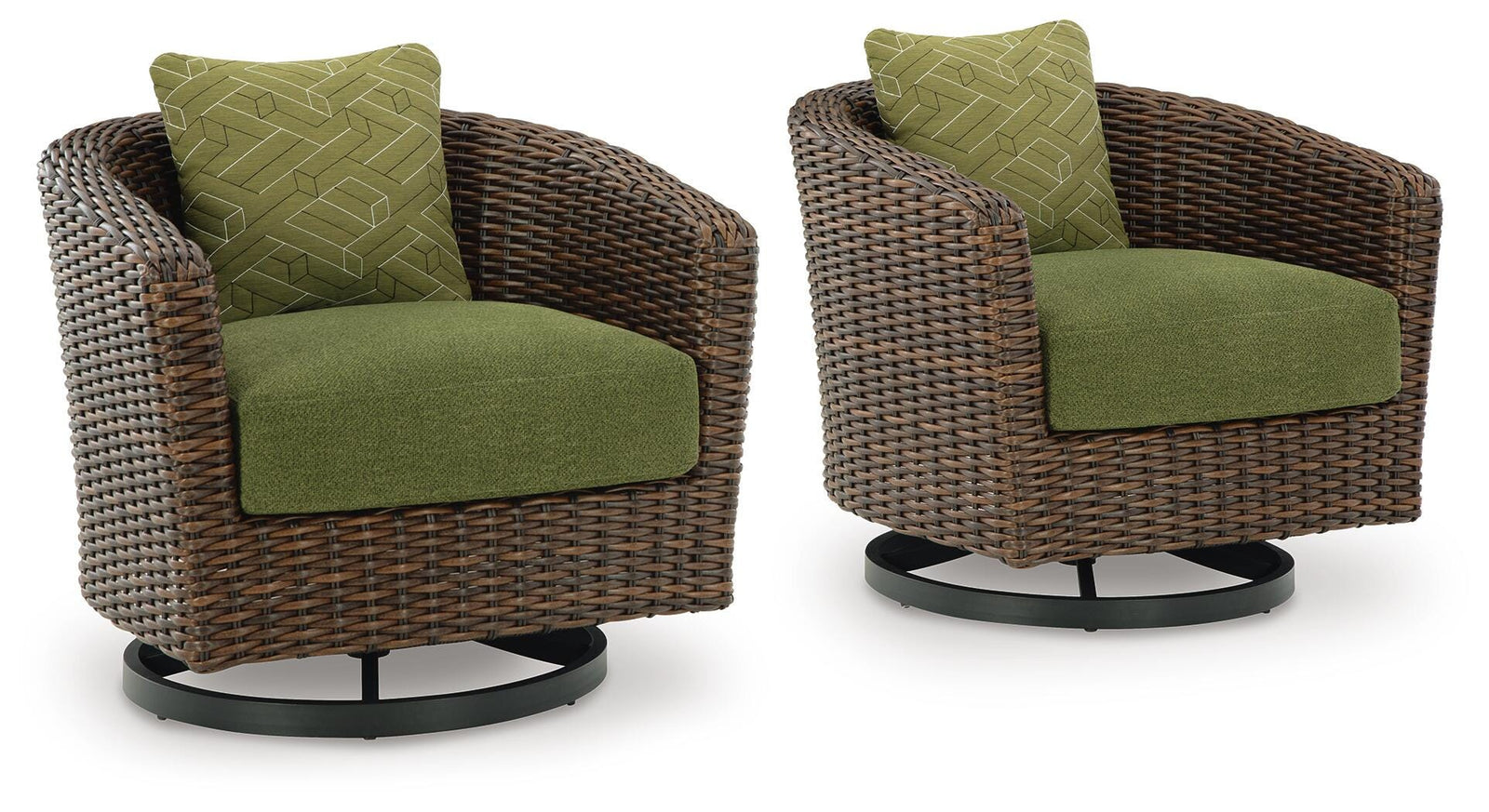 Horizon Hall Outdoor Swivel Lounge Chair with Cushion (P572-SI) - Image 2