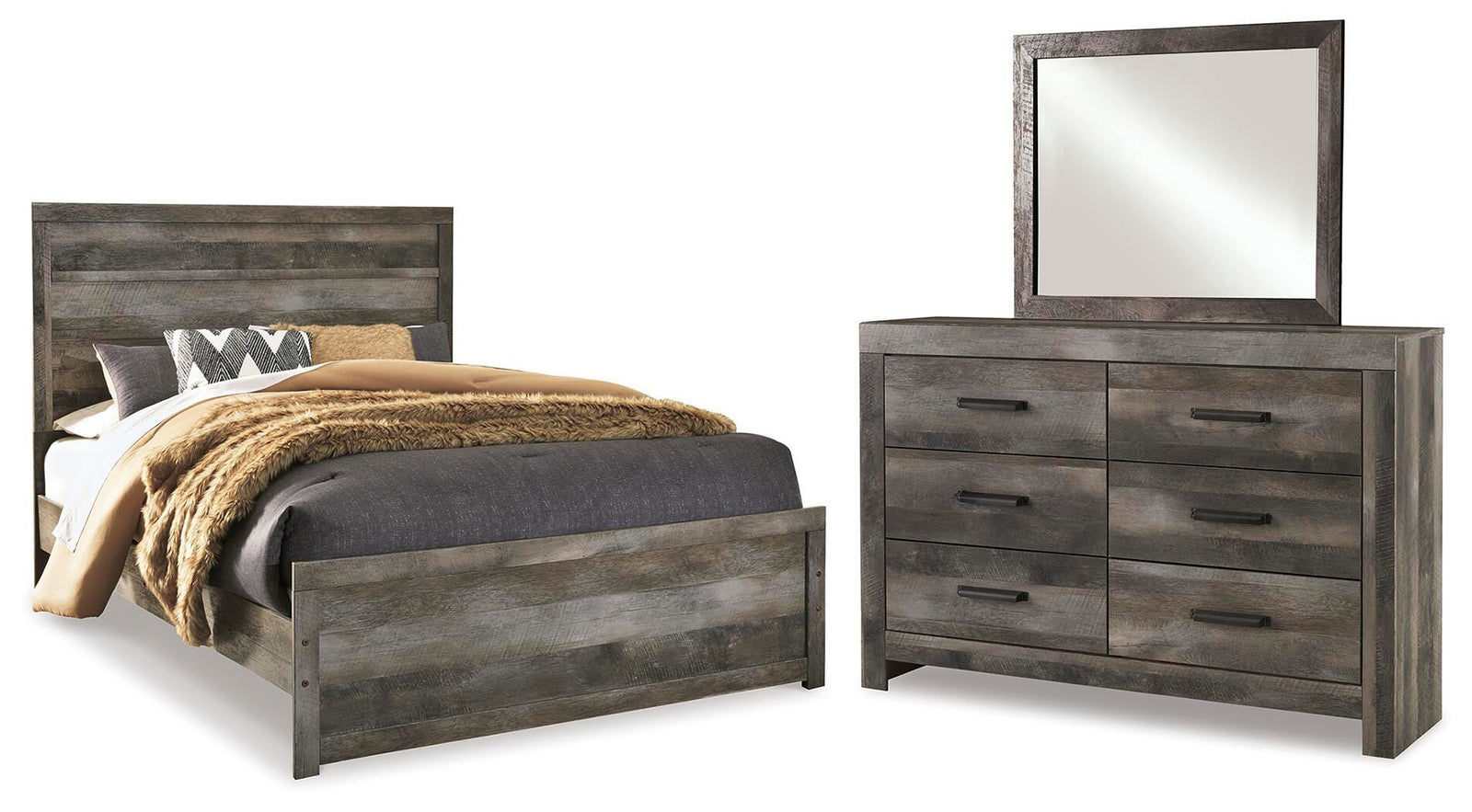 Wynnlow Panel Bed, Dresser and Mirror (B440-SI)