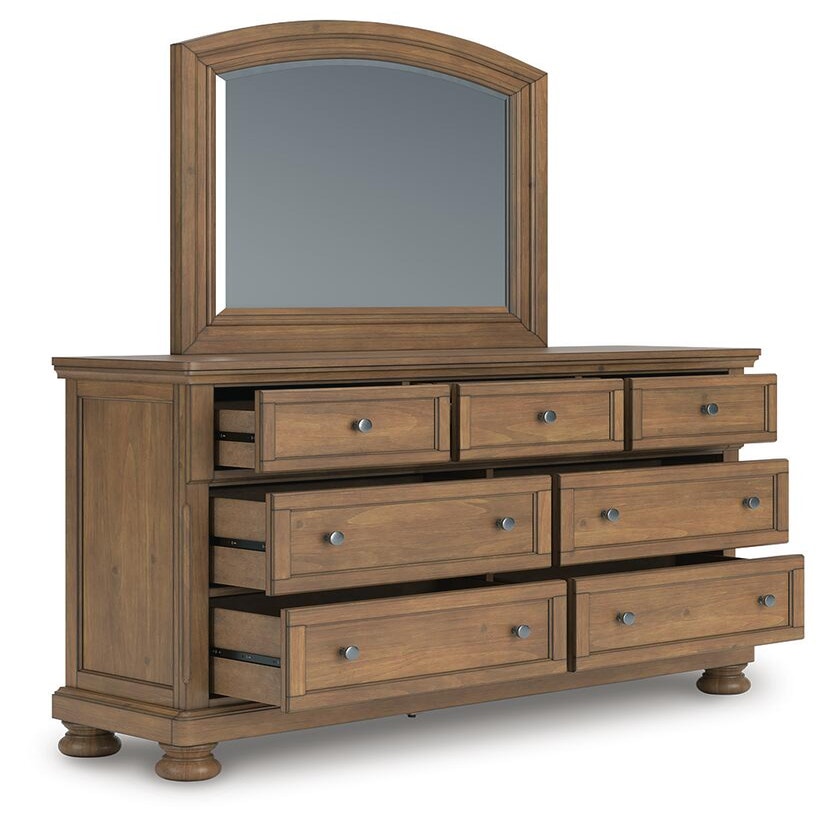 Feddinger Queen Panel Bed, Dresser, Mirror, Chest and Nightstand (PCB779-SI) - Image 4