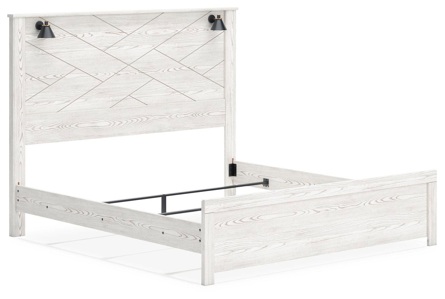Gerridan Panel Bed, Dresser, Mirror and 2 Nightstands - White/Gray (B1190-SI) - Image 5