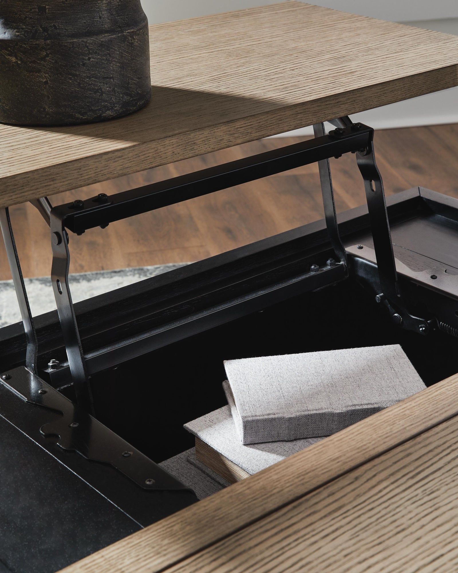 Rylandyn Lift-Top Coffee Table - Black/Light Brown (T721-SI) - Image 7