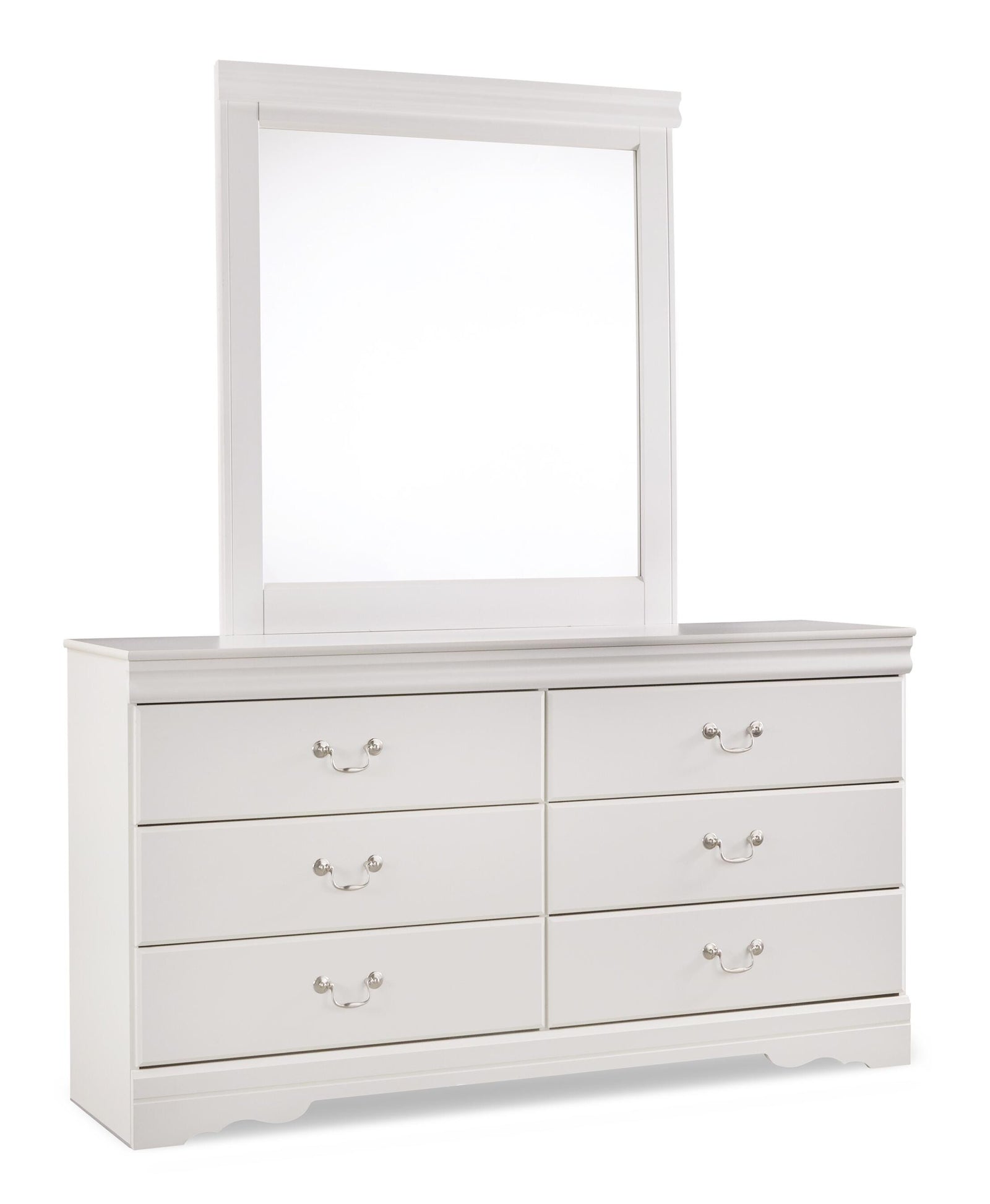 Anarasia Sleigh Headboard, Dresser and Mirror - White (B129-SI) - Image 3