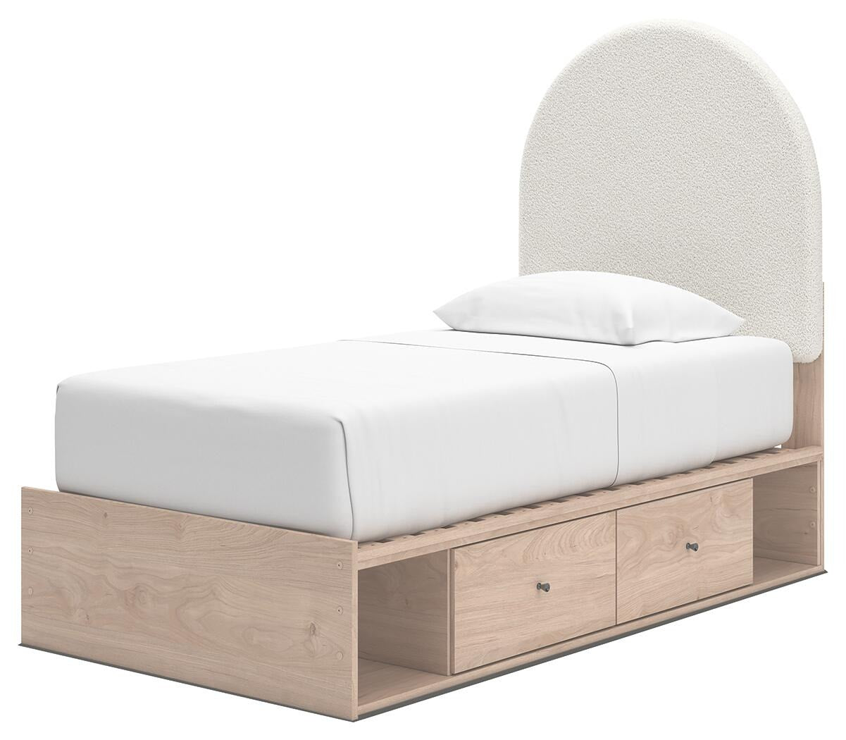 Arloster Twin Upholstered Panel Bed with Storage (PCB1566-SI) - Image 2