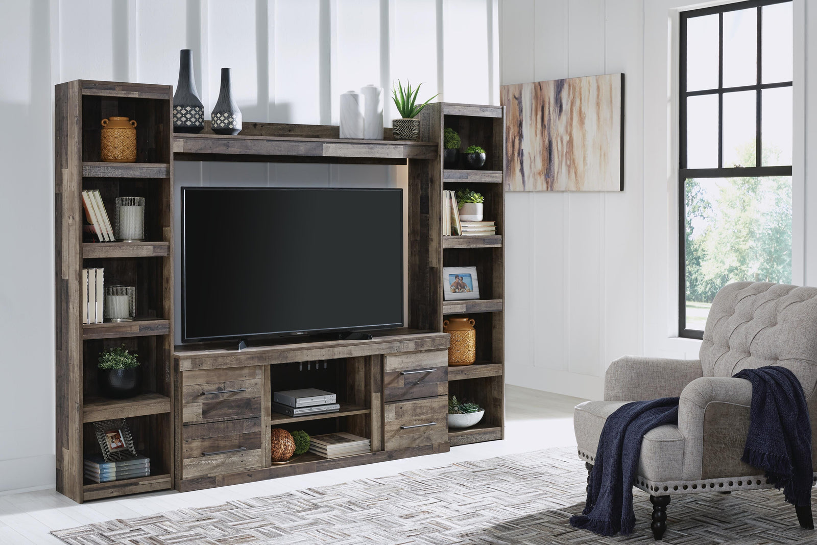 Derekson 4-Piece Entertainment Center (EW0200-SI) - Image 2