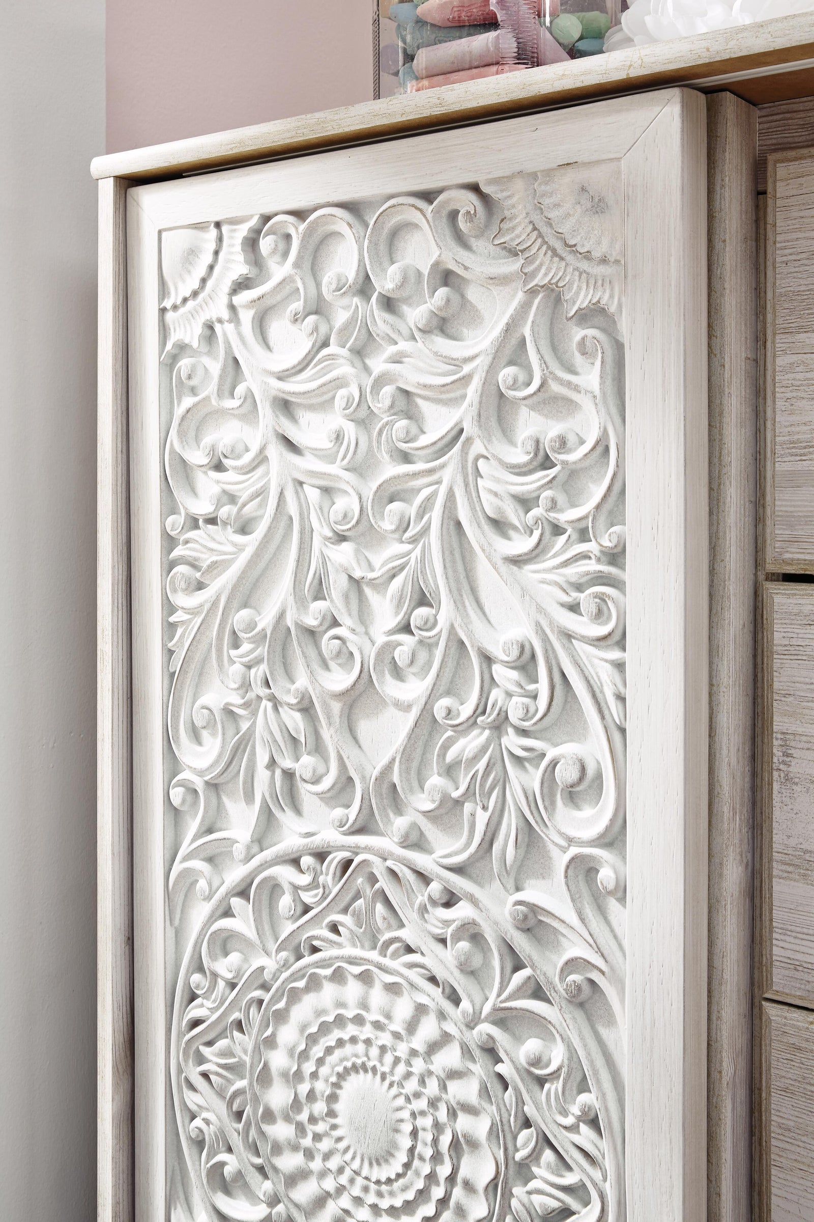 Paxberry Panel Bed, Chest and Nightstand - Whitewash (B181-SI) - Image 22