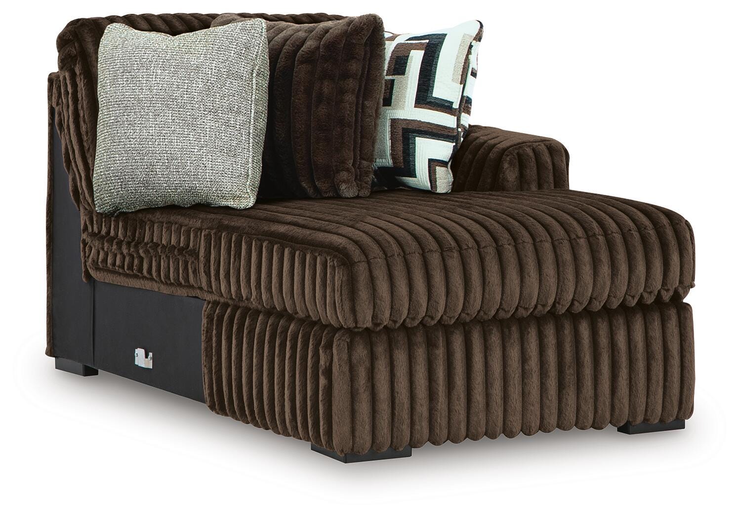 Midnight-Madness 3-Piece Double Chaise Sectional and Ottoman (98104-SI) - Image 10