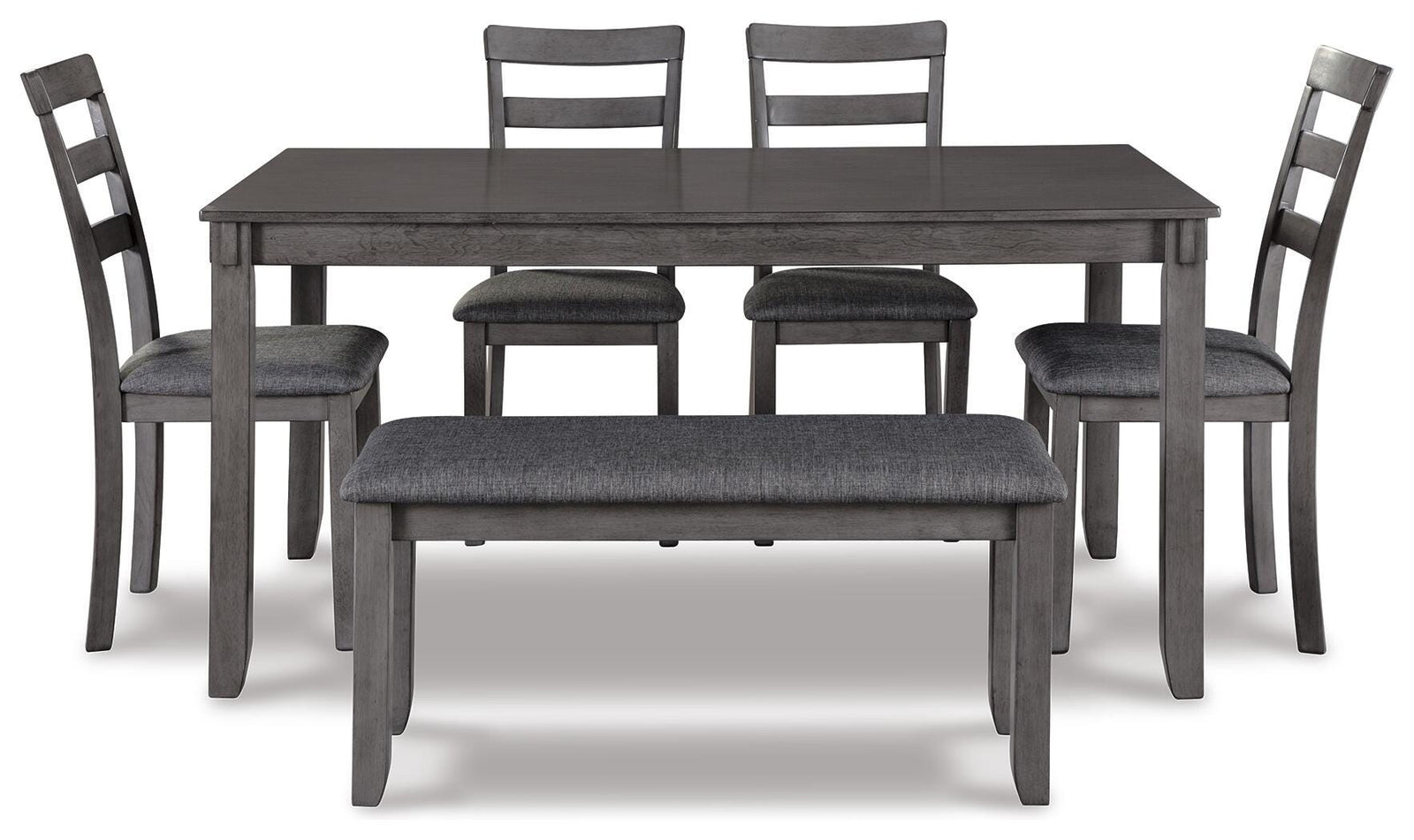 Bridson Dining Table and Chairs with Bench (Set of 6) (D383-SI) - Image 2