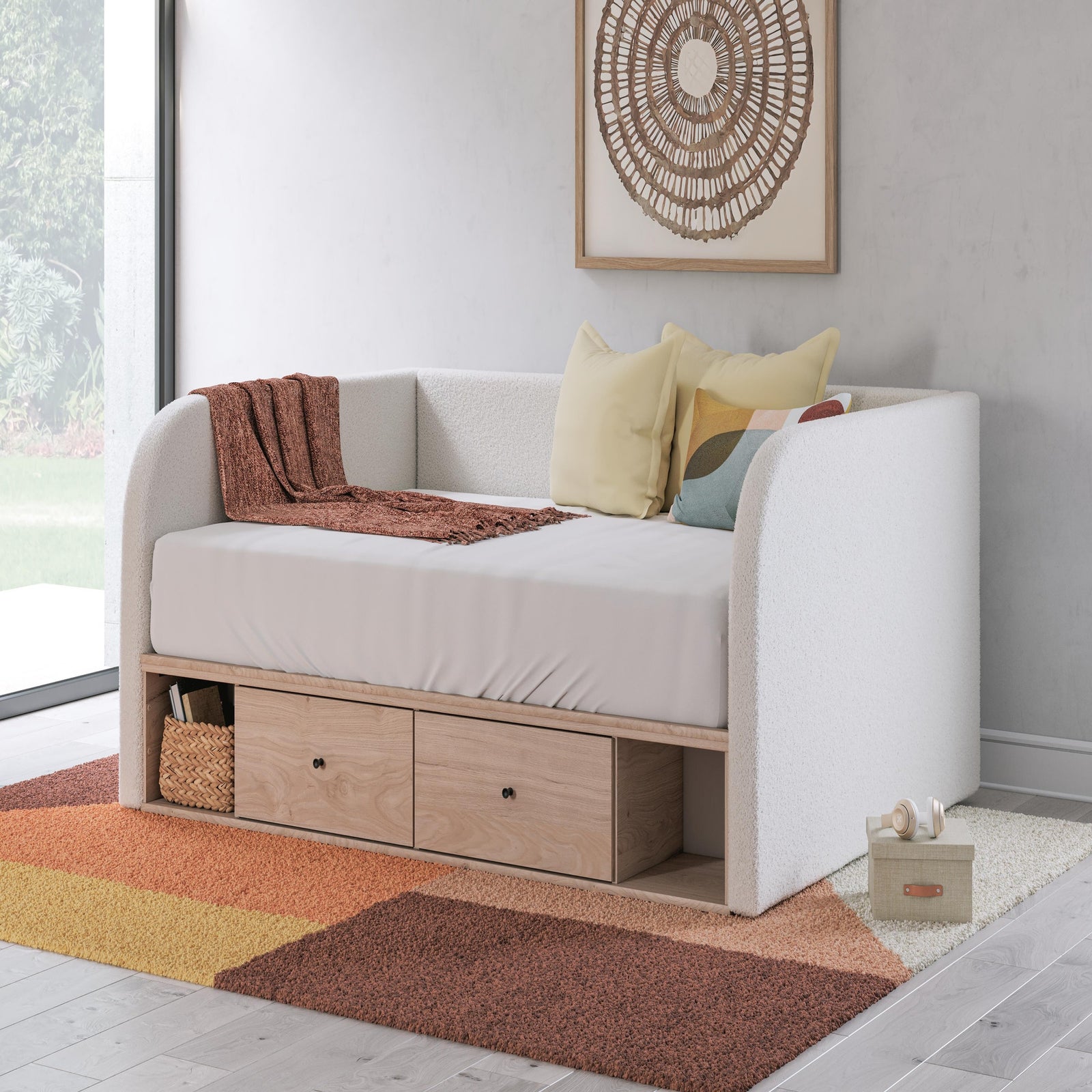 Arloster Full Upholstered Day Bed with Storage (PCB1566-SI) - Image 3
