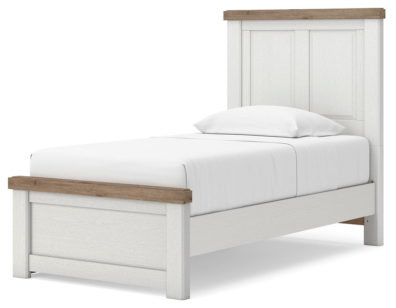 Savonport Panel Bed with Storage (Youth) - White/Brown (B4615-SI) - Image 3