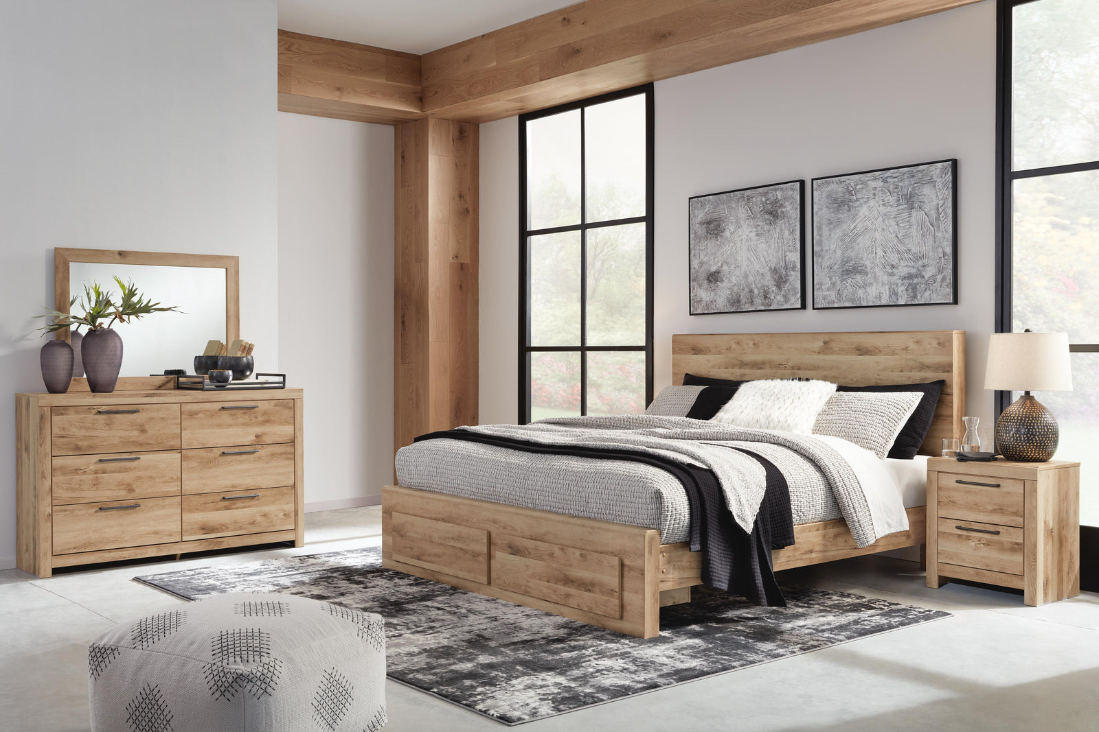 Hyanna Panel Storage Bed, Dresser and Mirror - Tan Brown (B1050-SI) - Image 8