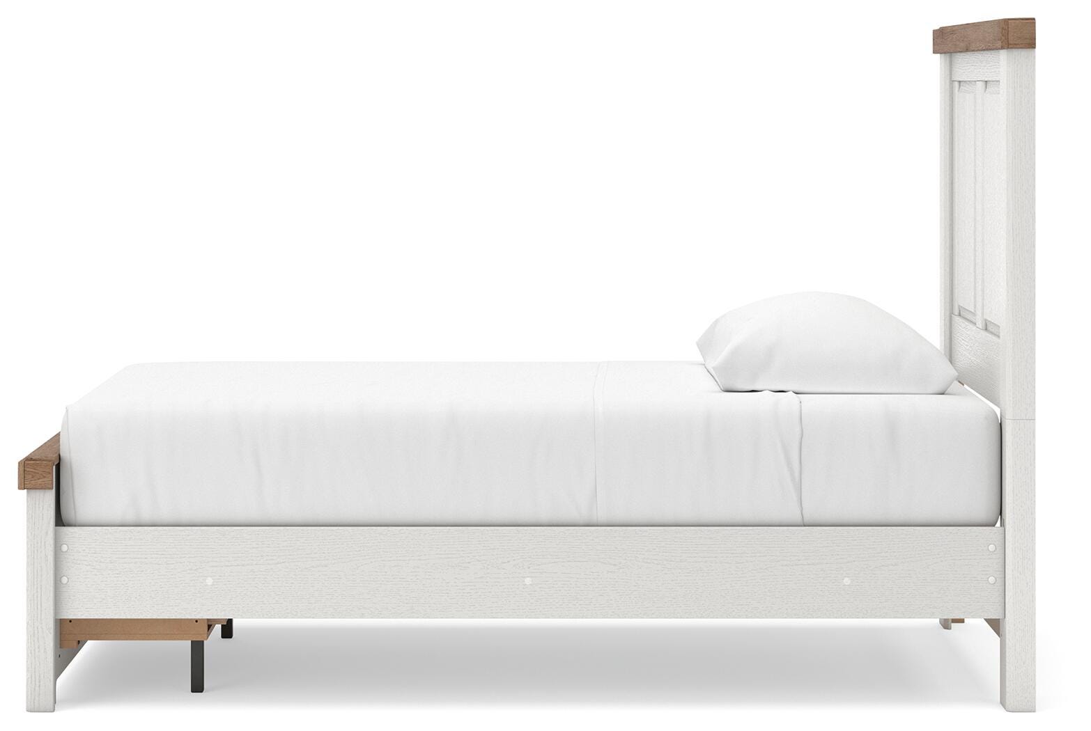 Savonport Panel Storage Bed (Youth) - White/Brown (B4615-SI) - Image 7