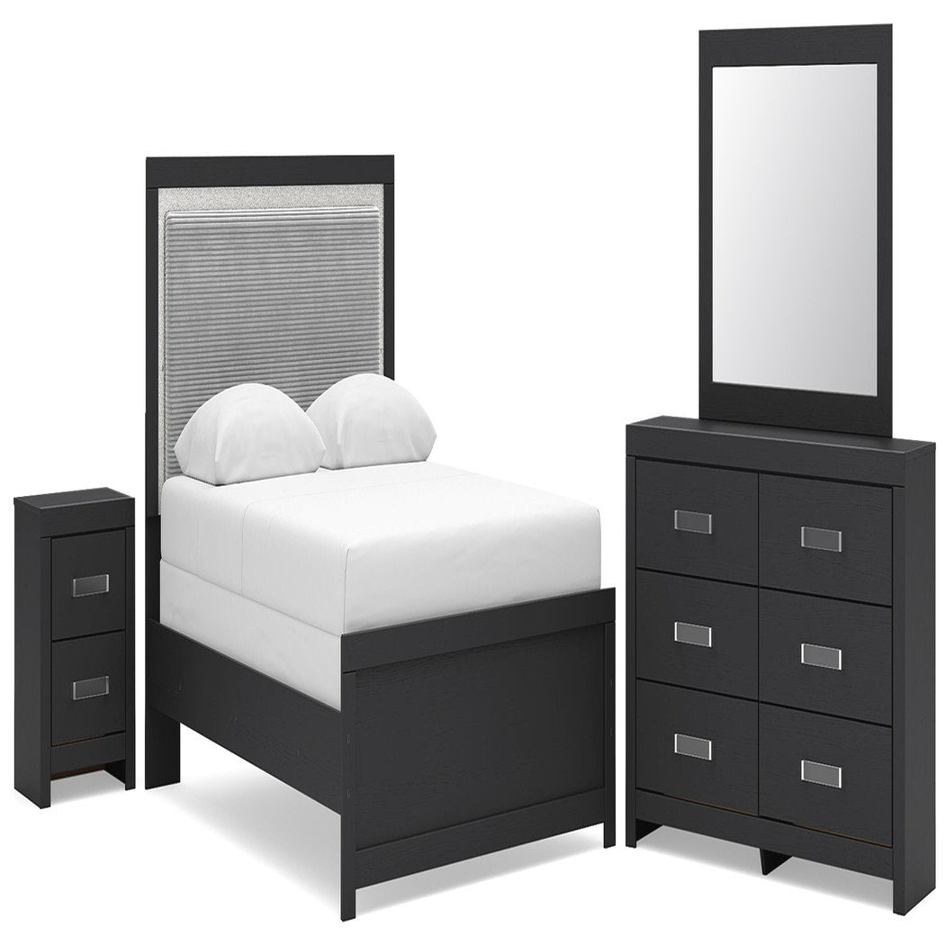 Maeling Queen Panel Bed, Dresser, Mirror and Nightstand (PCB1115-SI)