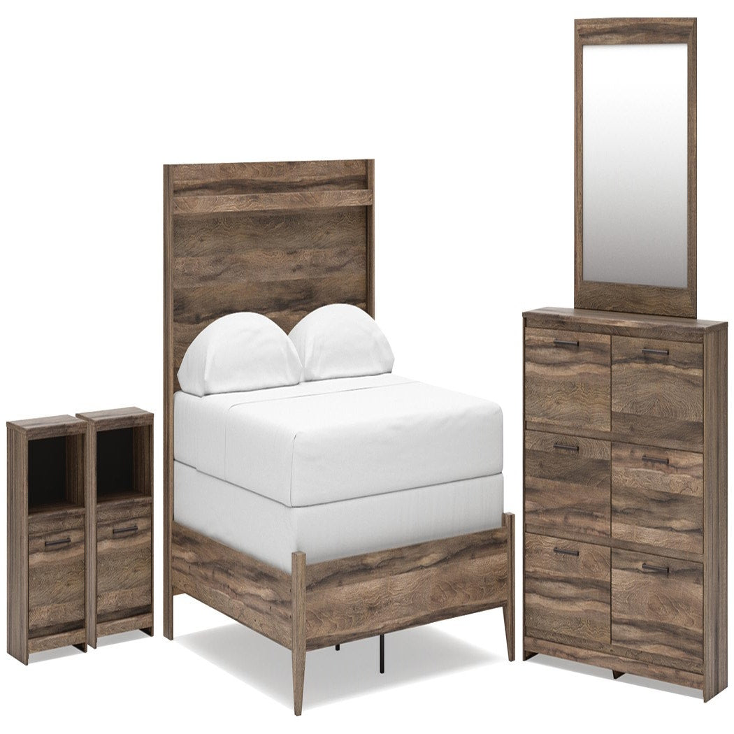 Elbrim King Panel Bed, Dresser, Mirror and 2 Nightstands (PCB2005-SI)