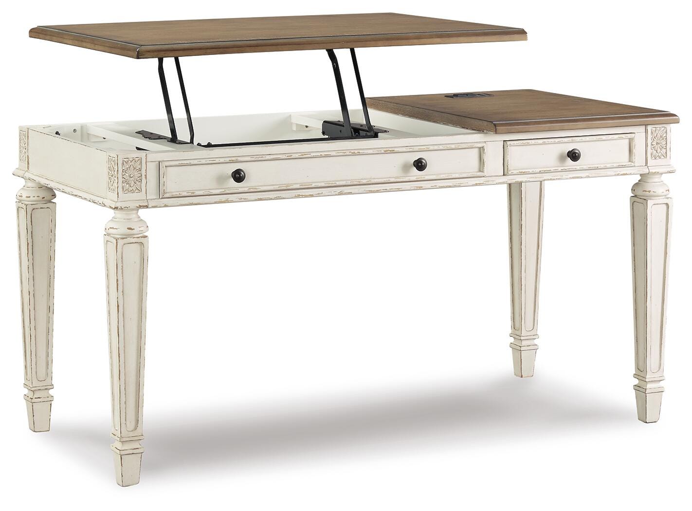 Realyn Lift-top Desk, L-shaped Desk and 4 Bookcases (H743-SI) - Image 8
