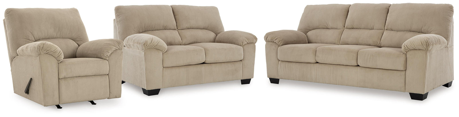 SimpleJoy Sofa, Loveseat and Recliner (24203-SI)