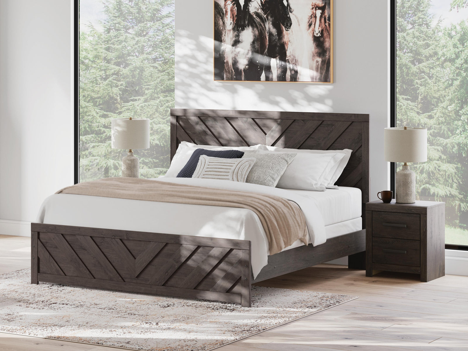 Prendonea Panel Bed and 2 Nightstands (B3789-SI) - Image 13