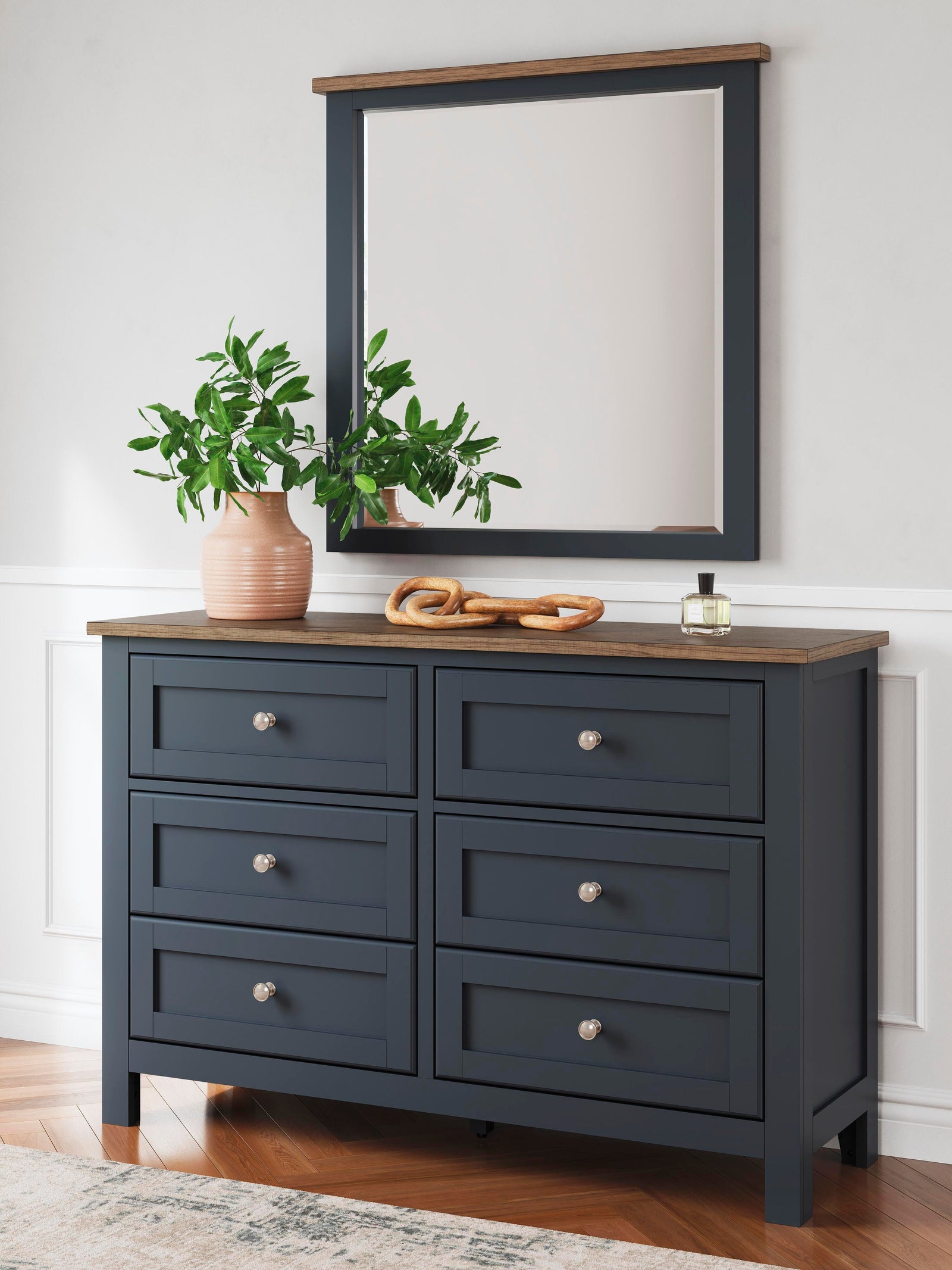 Landocken Dresser and Mirror - Brown/Blue (B414-SI) - Image 8