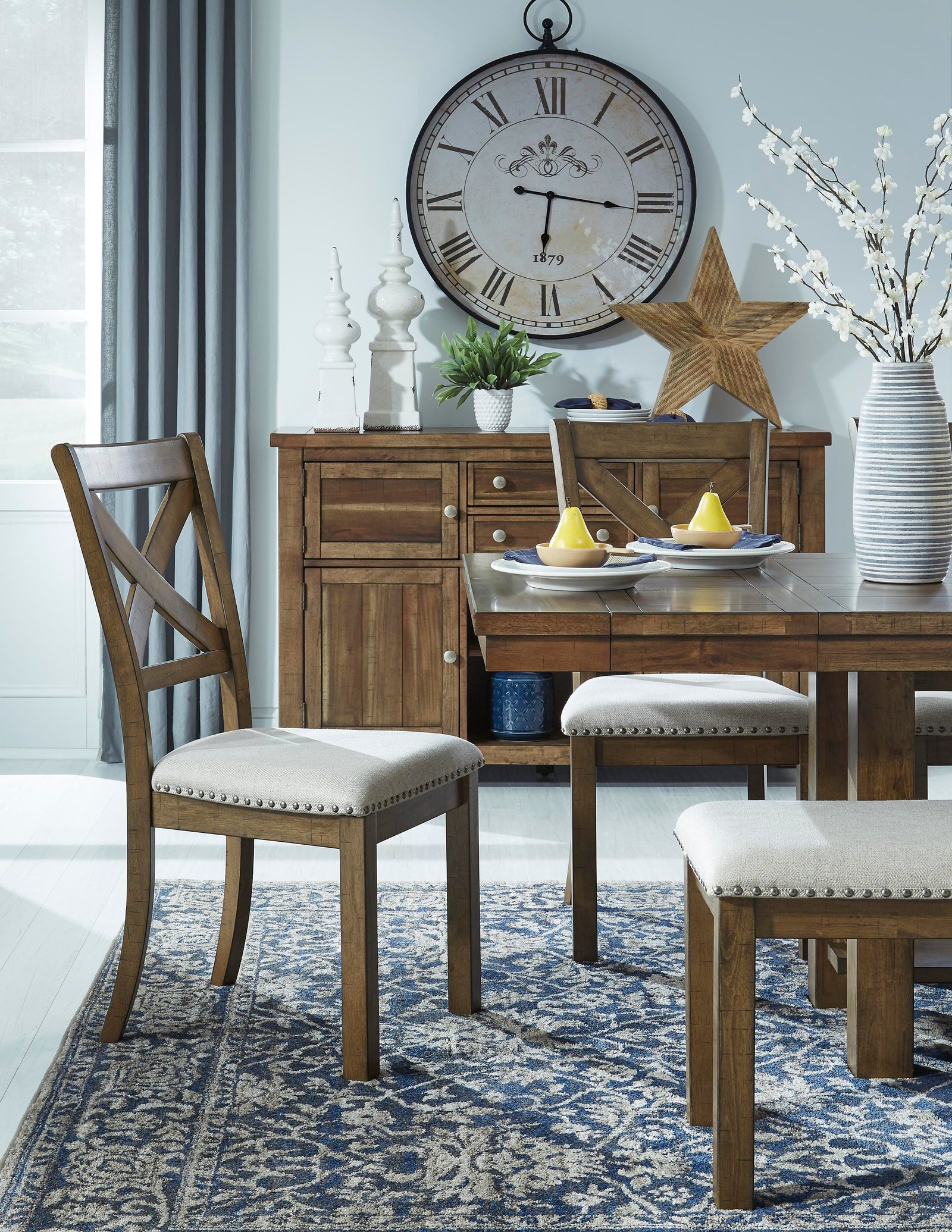 Moriville Dining Table and 4 Chairs and Bench (D631-SI) - Image 8