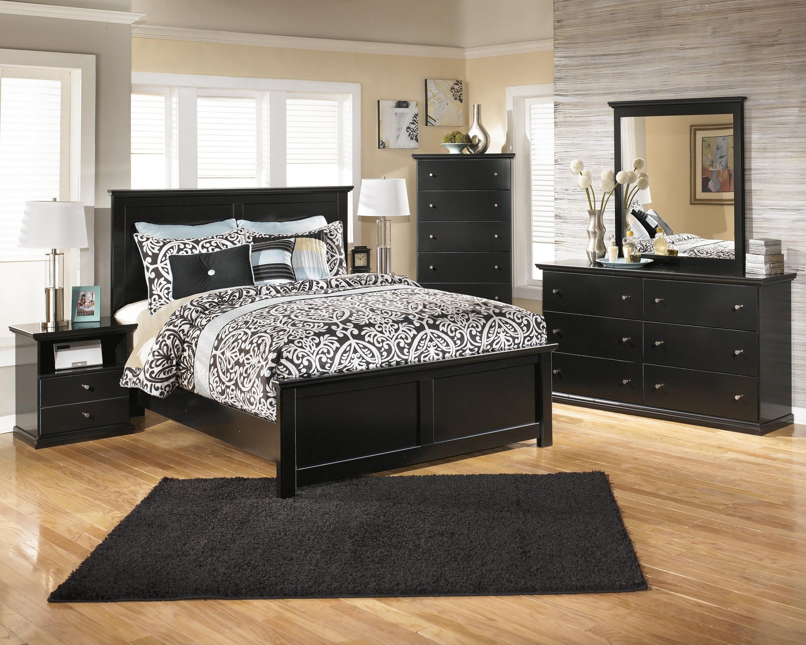 Maribel Nightstand - Black (B138-SI) - Image 7