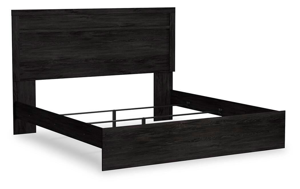 Belachime Panel Bed and Nightstand - Charcoal (B2589-SI) - Image 4