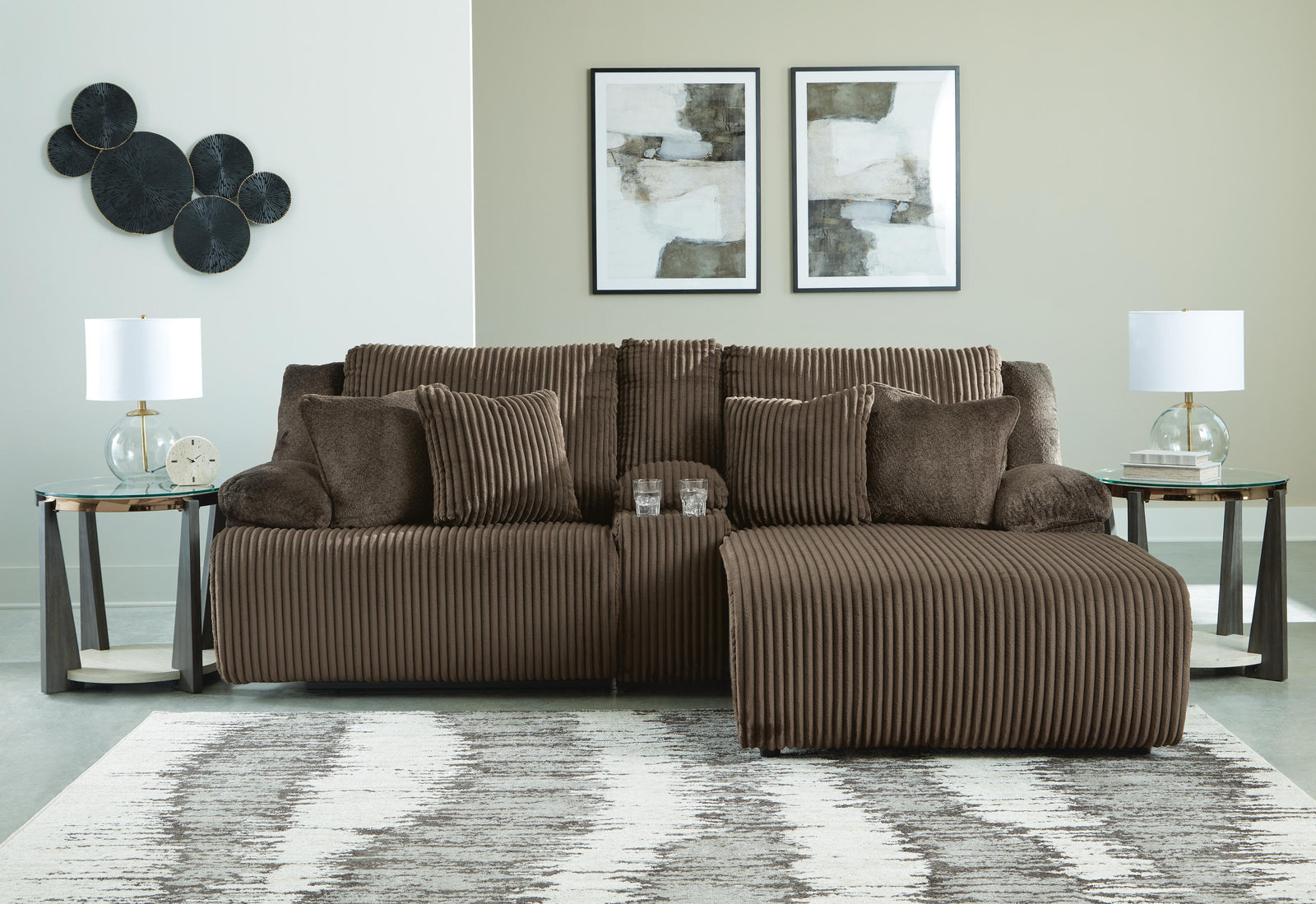 Top Tier 3-Piece Reclining Sectional Sofa with Chaise (92705-SI) - Image 2
