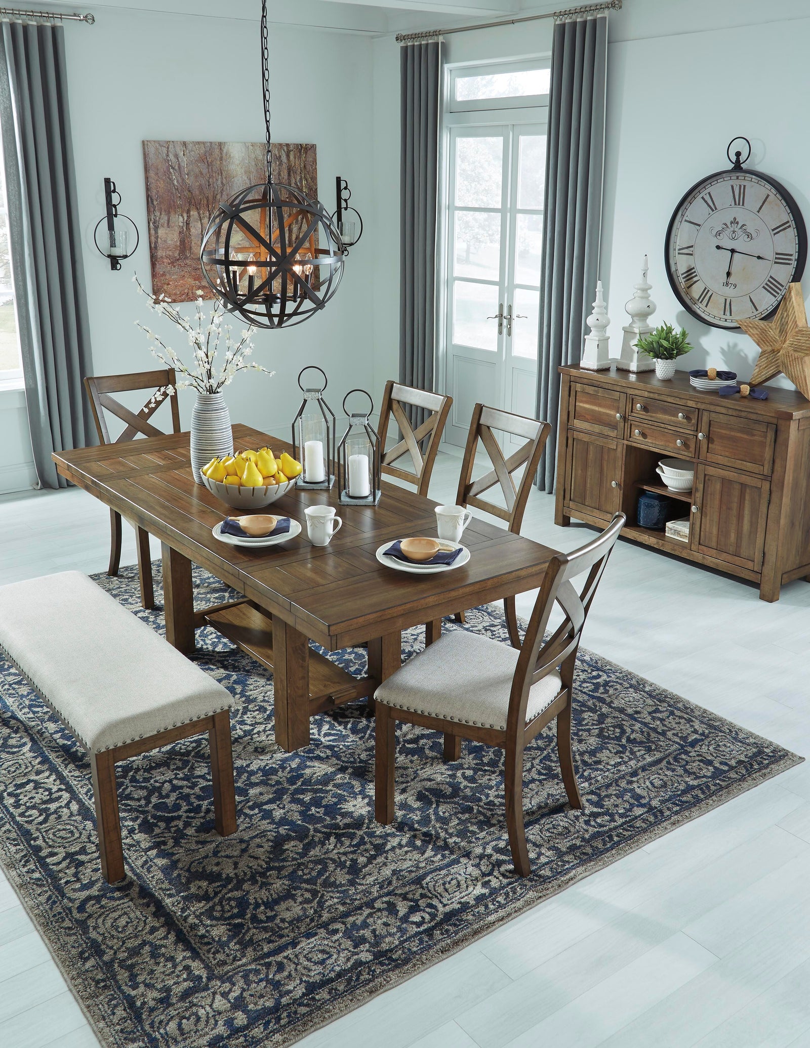 Moriville Dining Table and 4 Chairs and Bench (D631-SI) - Image 7