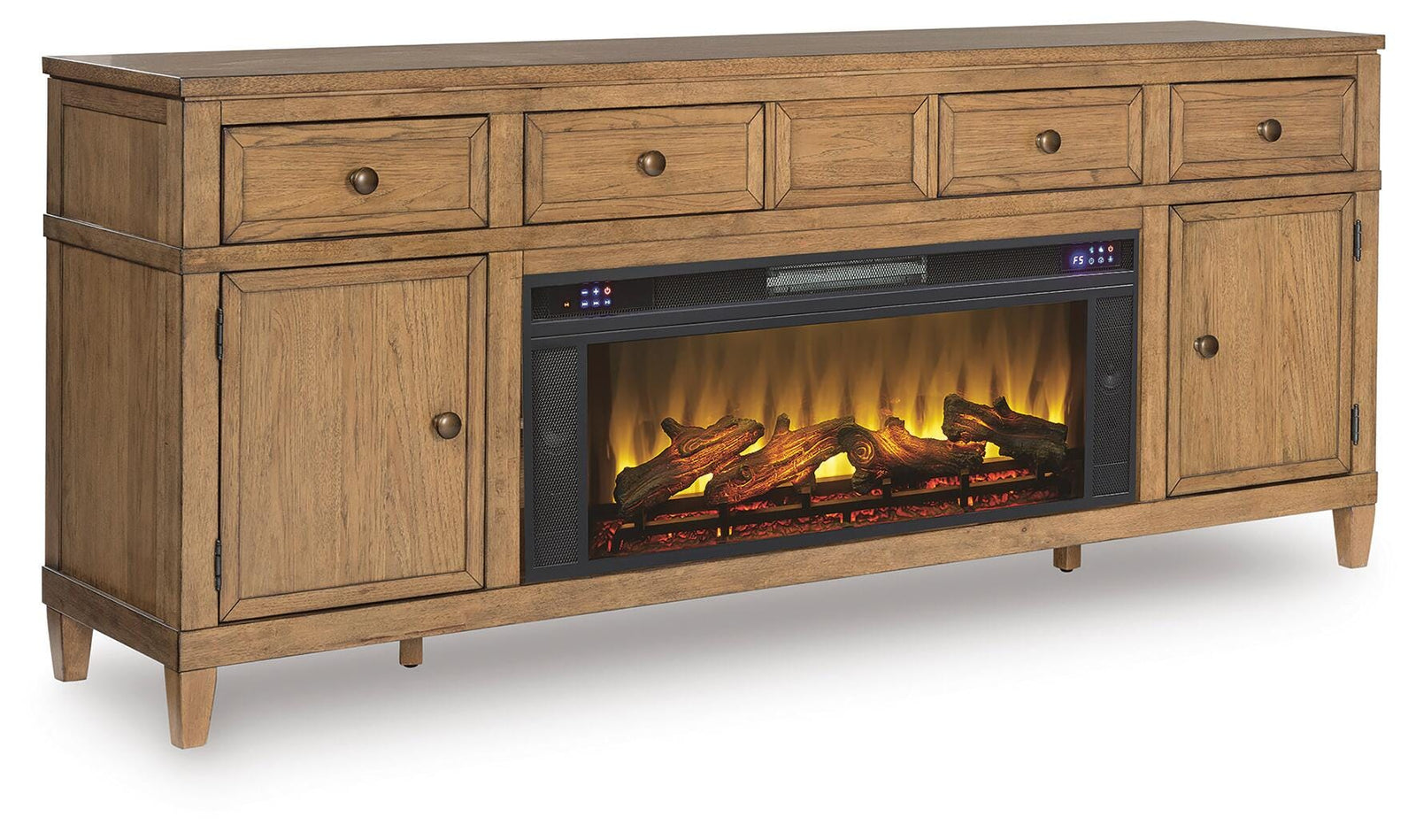 Sharlance 81 TV Stand with Electric Fireplace (W655-SI) - Image 2