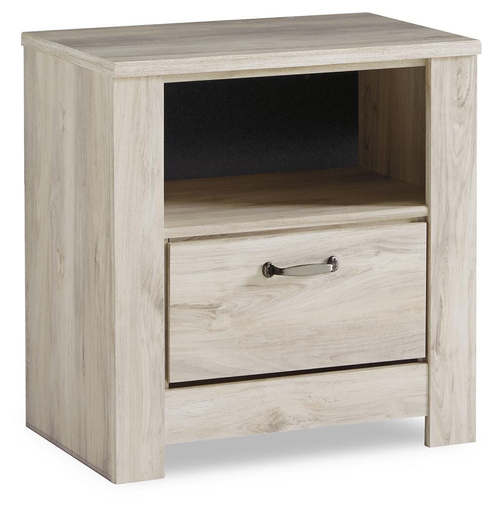 Bellaby Crossbuck Panel Bed and 2 Nightstands - Whitewash (B331-SI) - Image 3