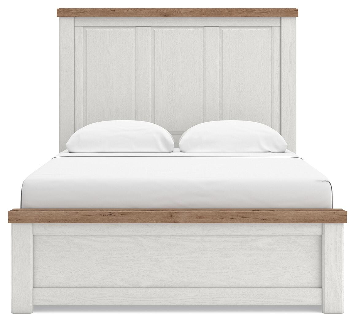 Savonport Panel Bed with Storage - White/Brown (B4615-SI) - Image 2