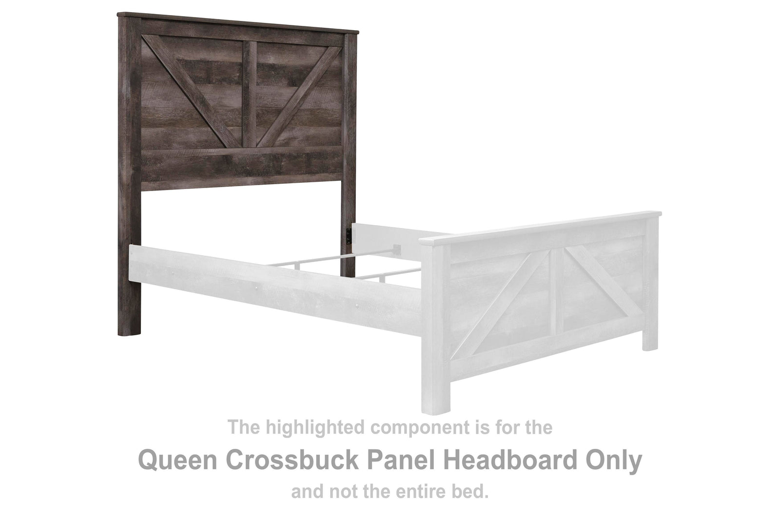 Wynnlow Crossbuck Panel Headboard - Gray (B440-SI) - Image 2