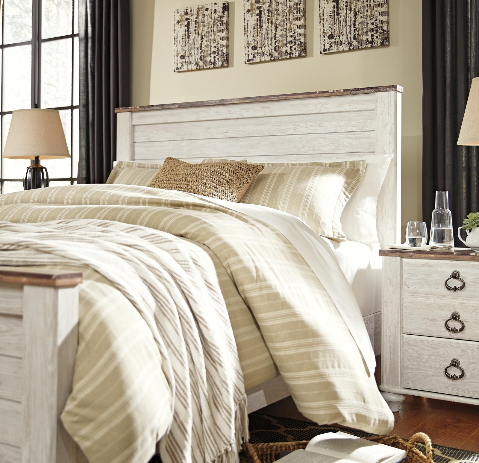 Willowton Panel Headboard - Whitewash (B267-SI) - Image 7