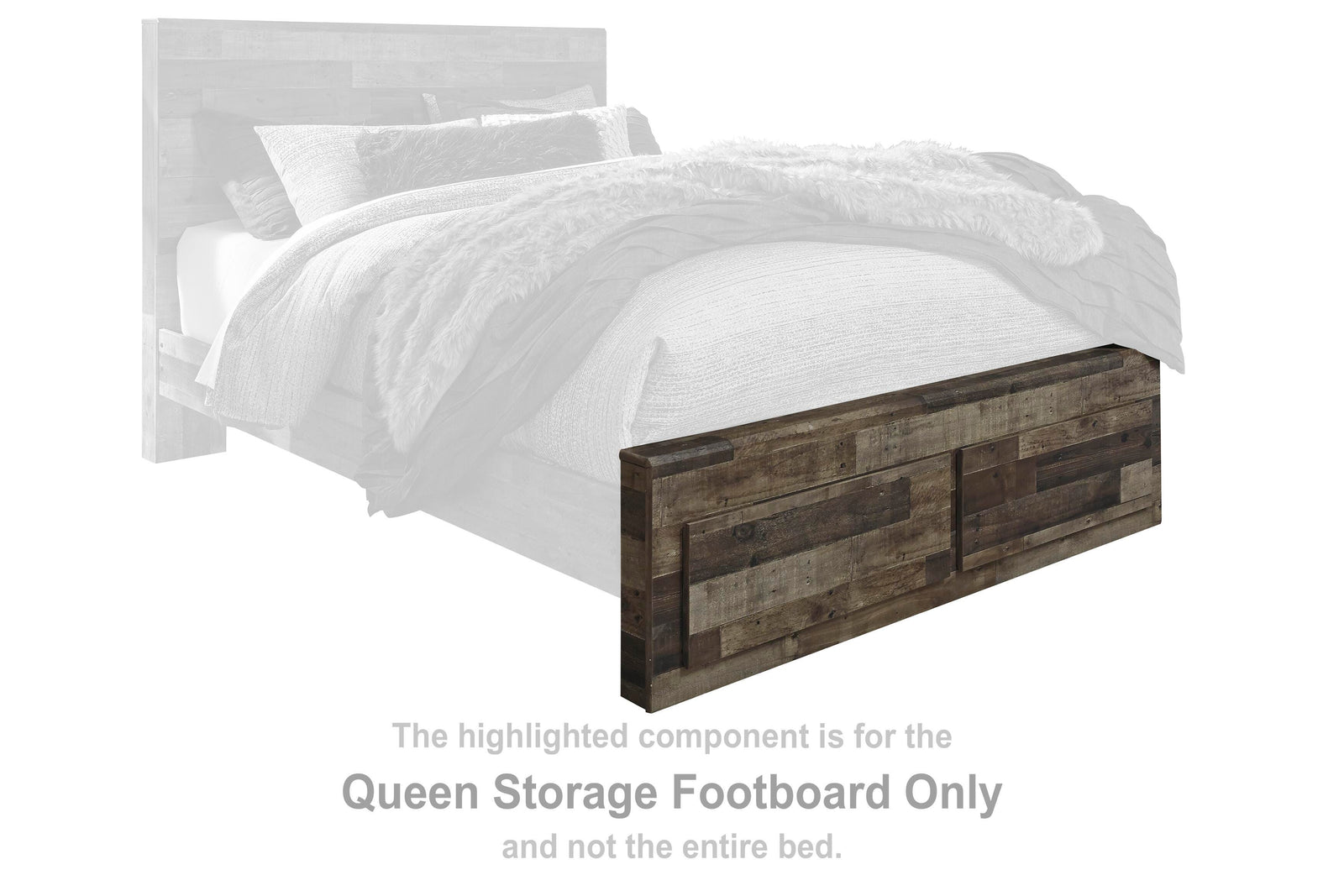 Derekson Storage Footboard - Multi Gray (B200-SI)