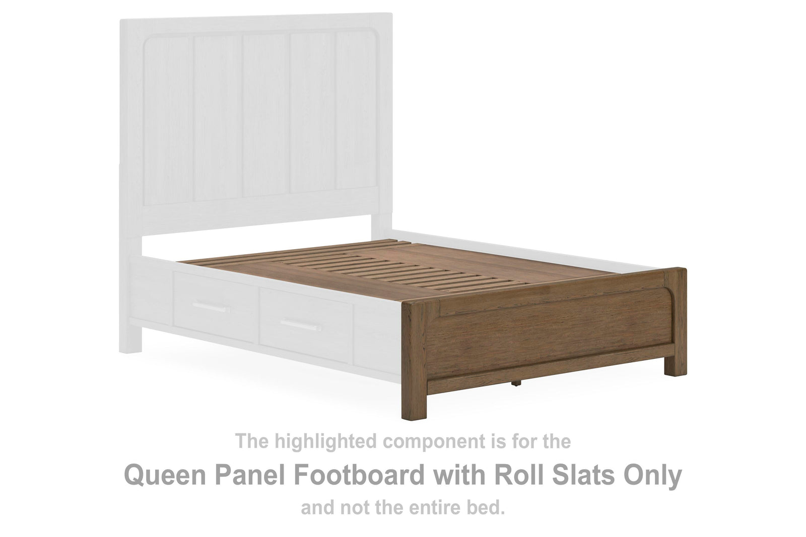 Cabalynn Panel Footboard with Roll Slats - Light Brown (B974-SI)