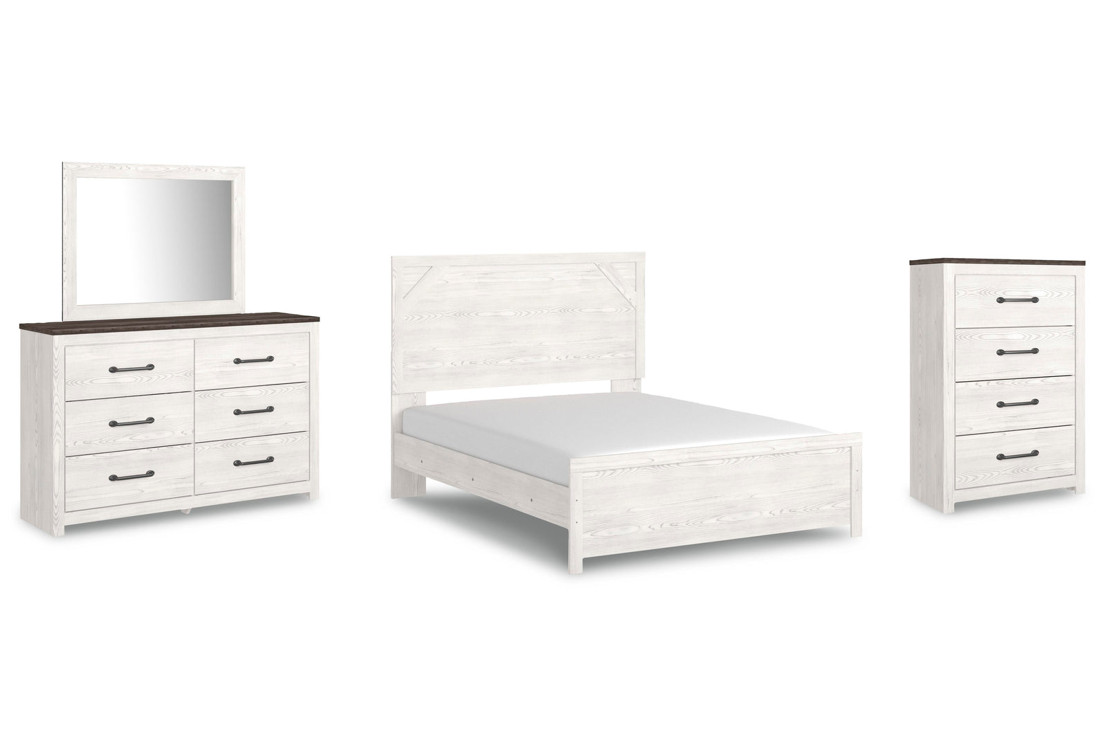 Gerridan Panel Bed, Dresser, Mirror, and Chest - White (B1190-SI)